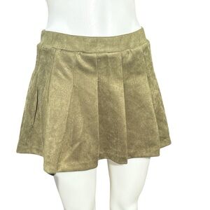 Wearever Soft Velvet feel army green skater skirt size L